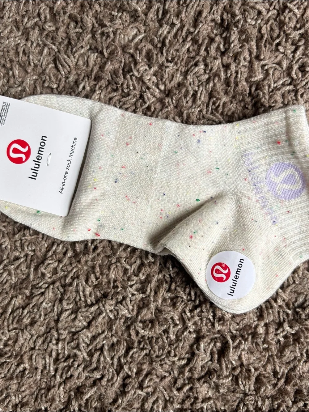 lululemon athletica Cream Crew Socks with Multicolor Specks
